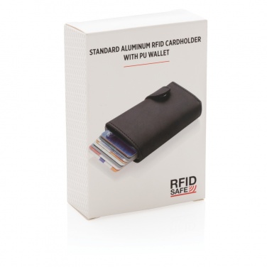 Logotrade promotional product picture of: Standard aluminium RFID cardholder with PU wallet