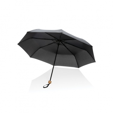 Logo trade promotional products image of: 20.5" Impact AWARE™ RPET 190T Pongee bamboo mini umbrella