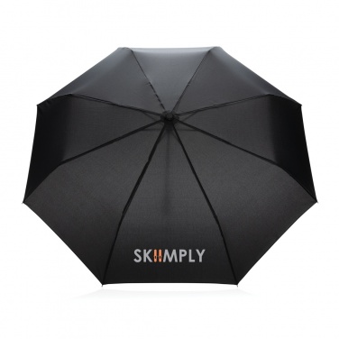 Logo trade promotional products picture of: 20.5" Impact AWARE™ RPET 190T Pongee bamboo mini umbrella