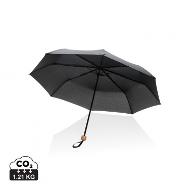 Logotrade corporate gift image of: 20.5" Impact AWARE™ RPET 190T Pongee bamboo mini umbrella