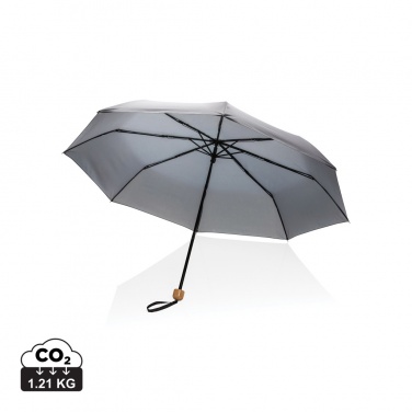 Logo trade promotional item photo of: 20.5" Impact AWARE™ RPET 190T Pongee bamboo mini umbrella