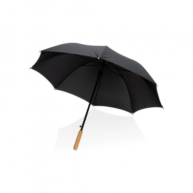 Logotrade promotional gift image of: 23" Impact AWARE™ RPET 190T auto open bamboo umbrella