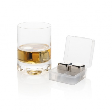 Logotrade promotional giveaway picture of: Re-usable stainless steel ice cubes 4pc