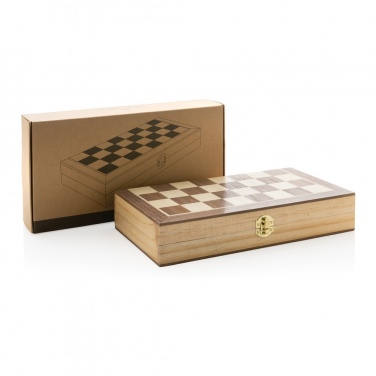 Logo trade promotional gift photo of: Luxury wooden foldable chess set