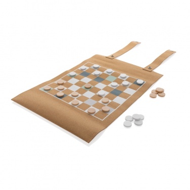 Logo trade promotional item photo of: Britton cork foldable backgammon and checkers game set