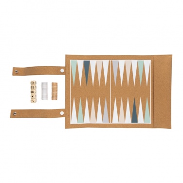 Logo trade corporate gift photo of: Britton cork foldable backgammon and checkers game set