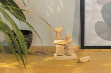 Logo trade business gift photo of: Ukiyo Crios wooden balancing rocks in pouch