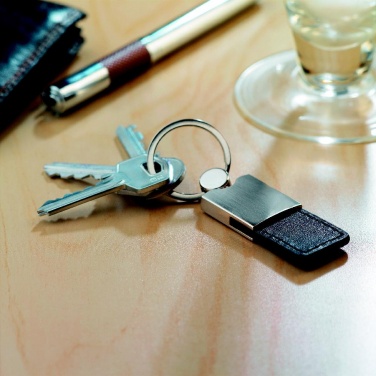 Logo trade corporate gift photo of: PU and metal key ring Helsinki
