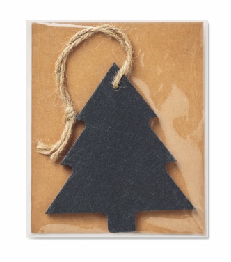Logo trade promotional products image of: Slate xmas hanger tree