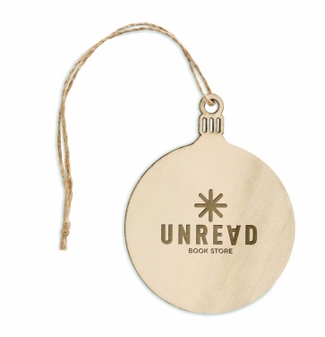 Logo trade promotional products image of: Wooden Tree bauble hanger