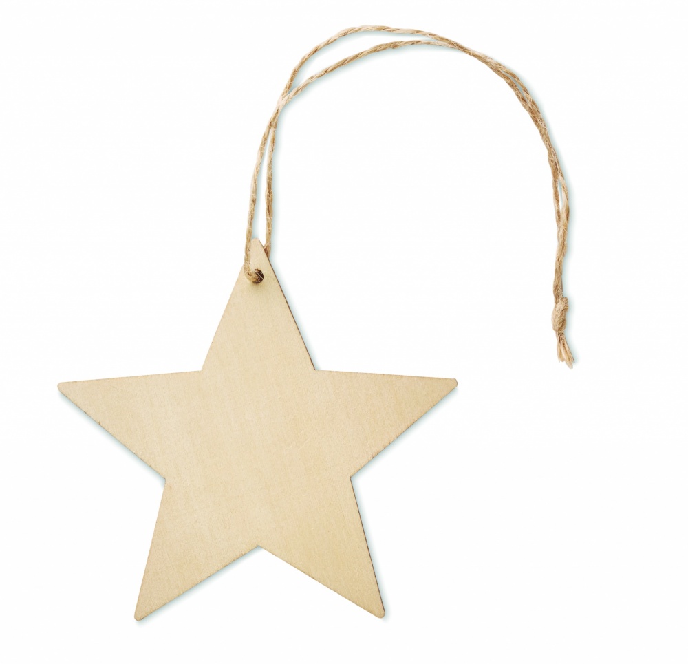 Logo trade promotional merchandise picture of: Wooden star shaped hanger