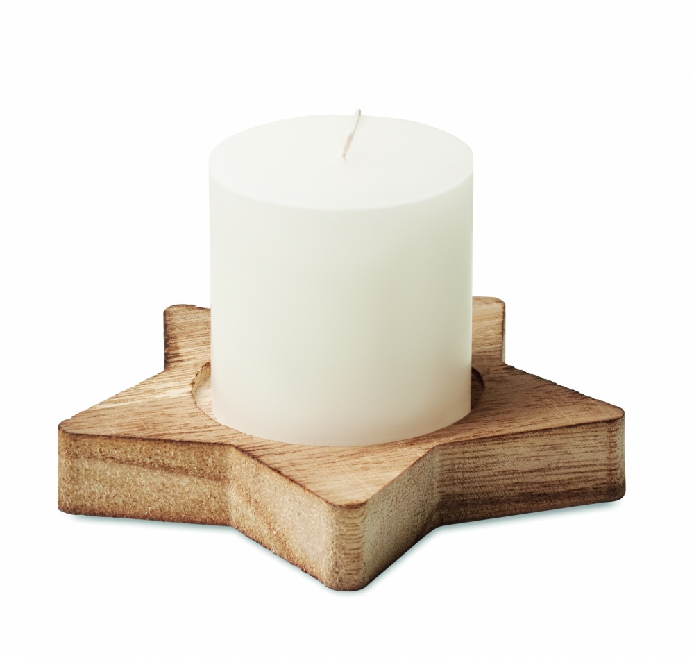 Logo trade promotional merchandise photo of: Candle on star wooden base