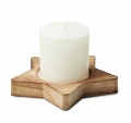 Candle on star wooden base, Wood