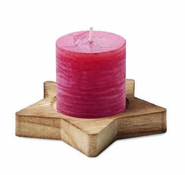 Logotrade advertising product picture of: Candle on star wooden base