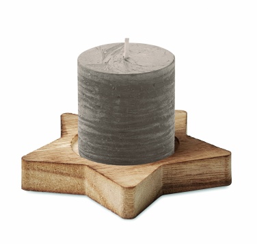 Logotrade promotional product picture of: Candle on star wooden base