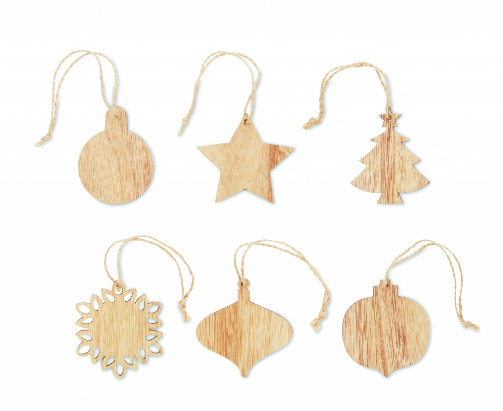 Logotrade promotional items photo of: Set of wooden Xmas ornaments