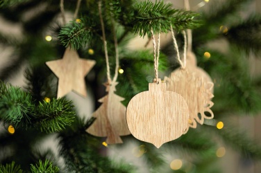 Logotrade promotional gifts photo of: Set of wooden Xmas ornaments