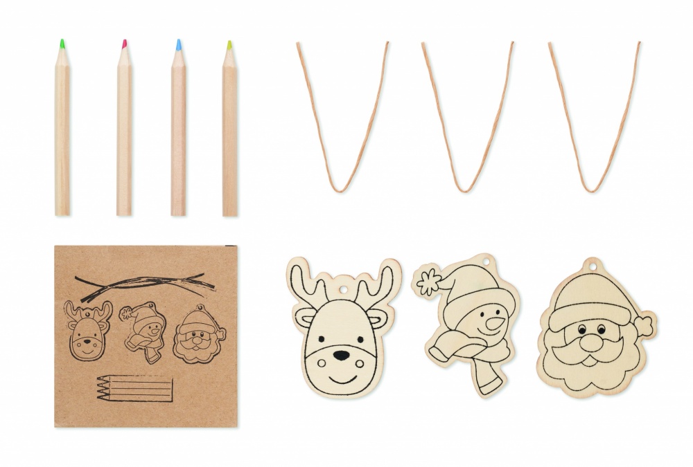 Logotrade promotional gifts photo of: Drawing wooden ornaments set