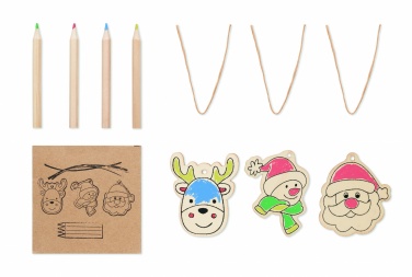 Logotrade promotional product picture of: Drawing wooden ornaments set