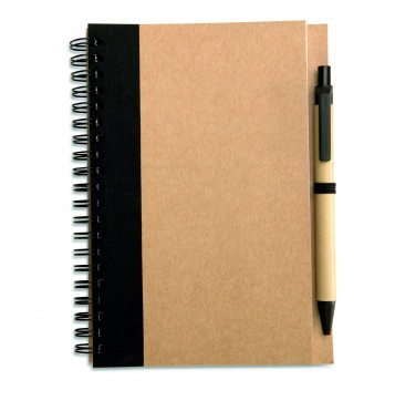 Logo trade advertising product photo of: B6 recycled notebook with pen