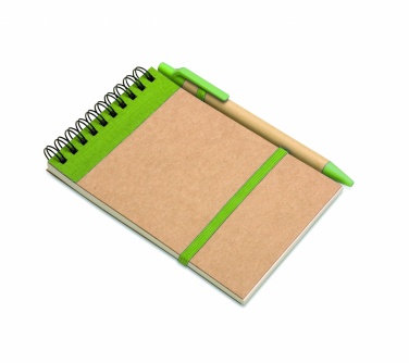 Logo trade promotional giveaway photo of: A6 recycled notepad with pen