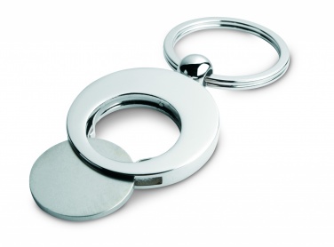 Logo trade corporate gifts image of: Metal key ring with token Tampere