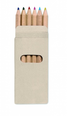 Logo trade promotional gift photo of: 6 coloured pencils in box