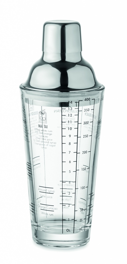 Logo trade promotional gifts image of: Glass cocktail shaker 400 ml