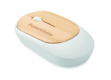 Logo trade promotional giveaways picture of: Wireless mouse in bamboo