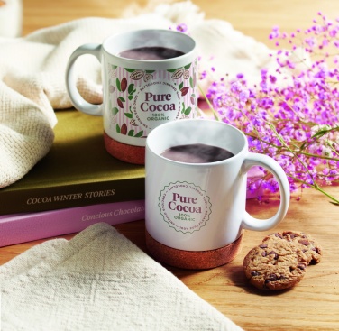 Logo trade promotional gifts image of: Ceramic cork mug 280 ml