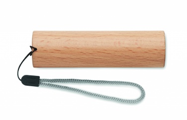 Logo trade promotional giveaways picture of: Beech wood rechargeable torch