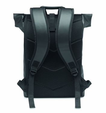 Logo trade promotional giveaways picture of: Laptop PU Rolltop backpack