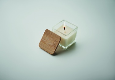 Logo trade promotional gifts picture of: Squared fragranced candle 50gr
