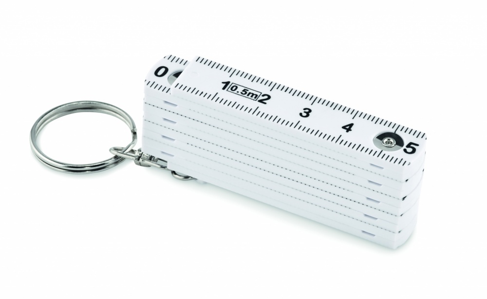 Logo trade promotional merchandise picture of: Carpenters ruler key ring 50cm Kotka