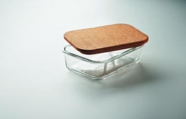 Logo trade promotional giveaways image of: Glass lunch box with cork lid