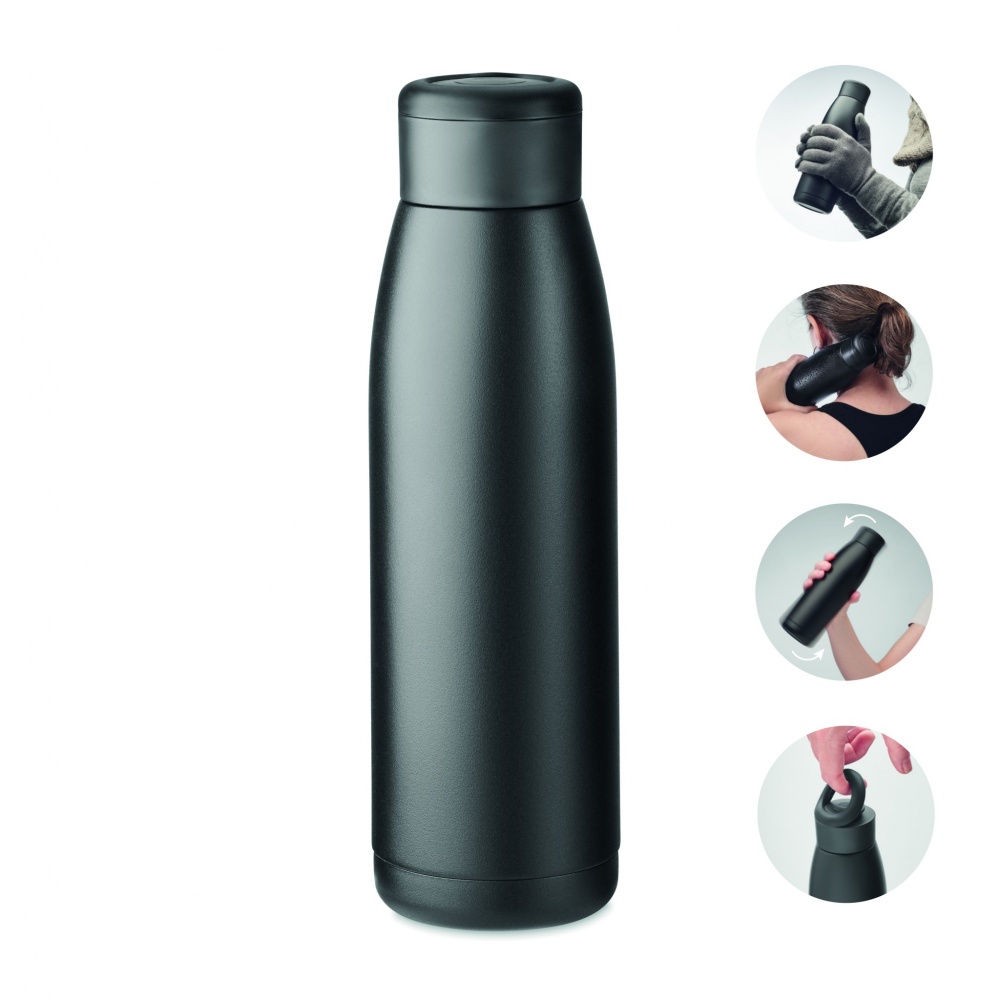 Logo trade promotional giveaways image of: Heat-cool double wall bottle