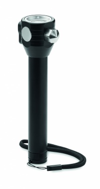 Logotrade corporate gift image of: 3-in-1 aluminum flashlight with an emergency hammer and seatbelt cutter, customizable with printing