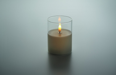 Logo trade promotional giveaways image of: LED wax candle in glass holder