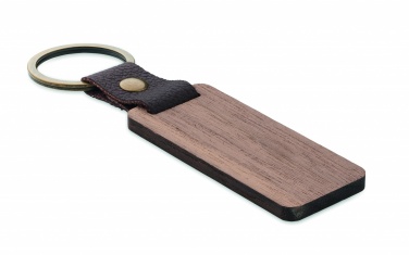Logotrade advertising products photo of: Key ring in walnut and PU Kokkola