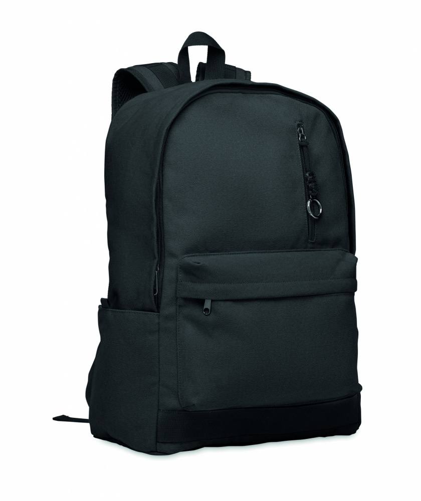 Logo trade promotional merchandise photo of: A 15-inch laptop backpack made of recycled pre-consumer cotton with customizable printing