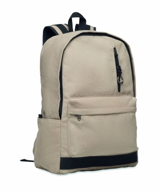 Logo trade promotional giveaway photo of: A 15-inch laptop backpack made of recycled pre-consumer cotton with customizable printing