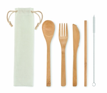 Logotrade promotional items photo of: Bamboo cutlery with straw