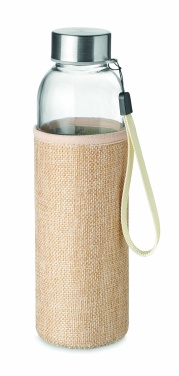 Logo trade promotional merchandise image of: Glass bottle in pouch 500ml