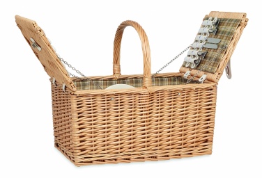 Logo trade promotional items image of: Wicker picnic basket 4 people