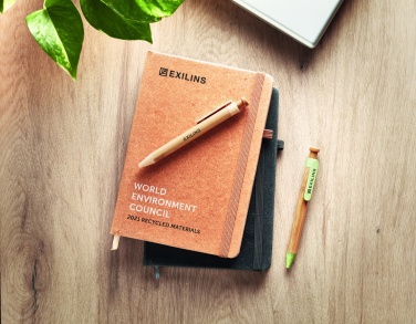 Logo trade promotional merchandise image of: Recycled Leather A5 notebook