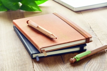 Logo trade promotional merchandise photo of: Recycled Leather A5 notebook