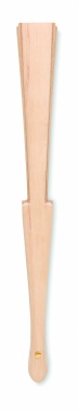 Logo trade corporate gifts image of: Wood hand fan with cork fabric