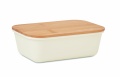 Lunch box with bamboo lid, Beige