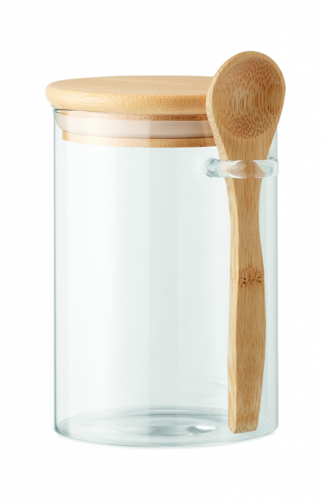 Logotrade corporate gifts photo of: Glass jar with spoon 600 ml