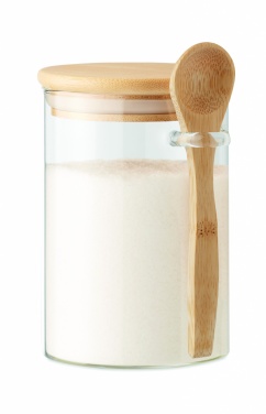 Logo trade promotional merchandise picture of: Glass jar with spoon 600 ml